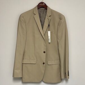 Beige Men's Single-Breasted Blazer